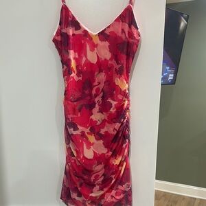 Floral Red Dress
